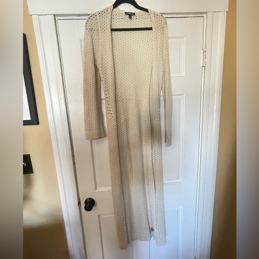Express Cream Duster Sweater